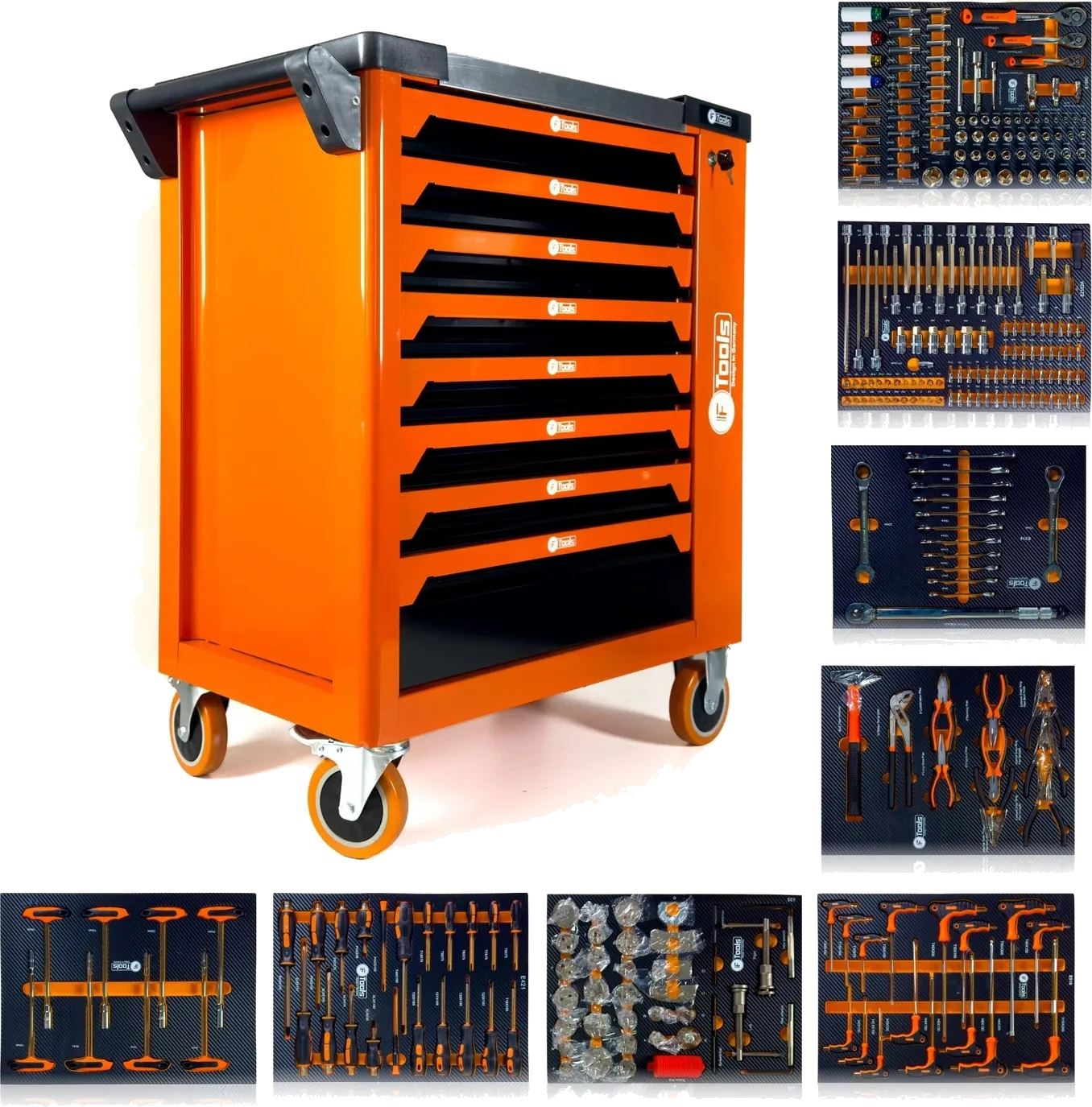 FTools 8-Drawer Workshop Trolley with Side Storage (OG)