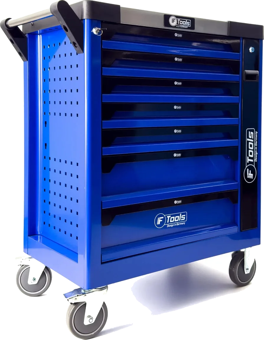 FTools 6-Drawer Equipped Workshop Trolley with Storage Compartment (BL)