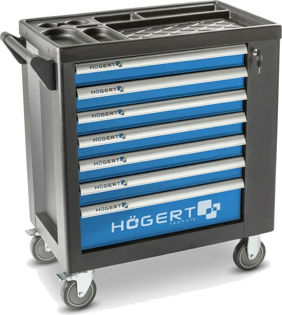Hogert 7-Drawer Workshop Cabinet with Side Compartment (Empty)