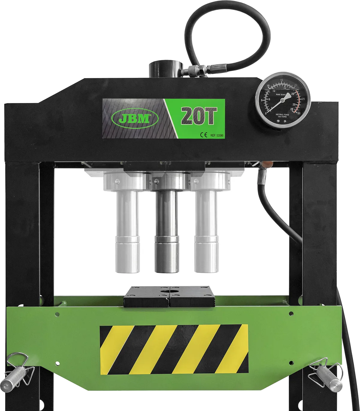 JBM Hydraulic Press 20T with Sliding Ram and Gauge
