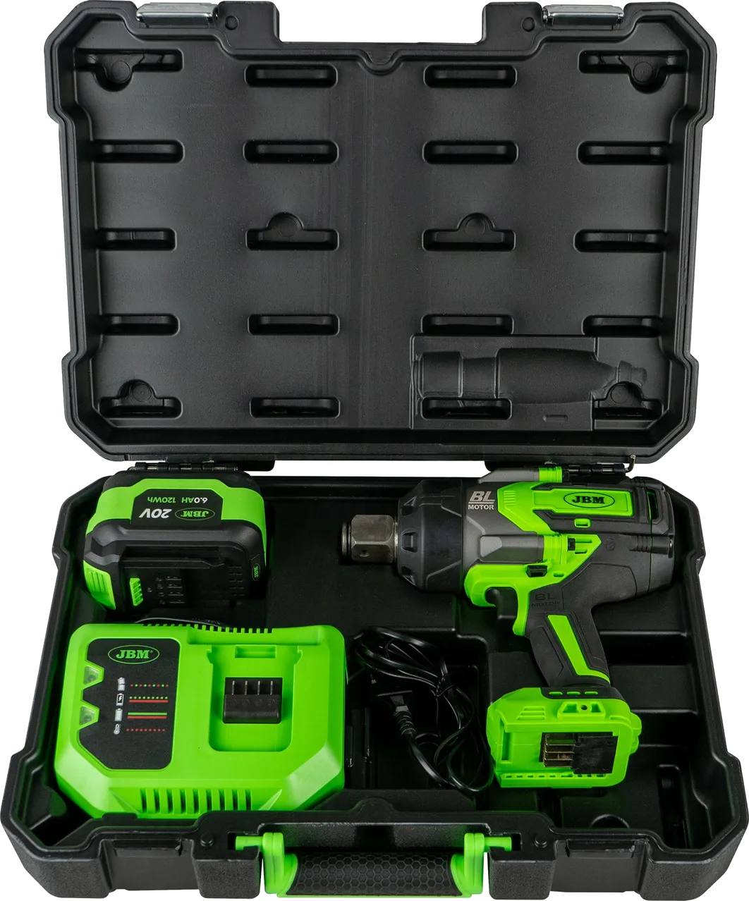 JBM Cordless Impact Wrench Kit 1 Inch, 2300 Nm, with Case