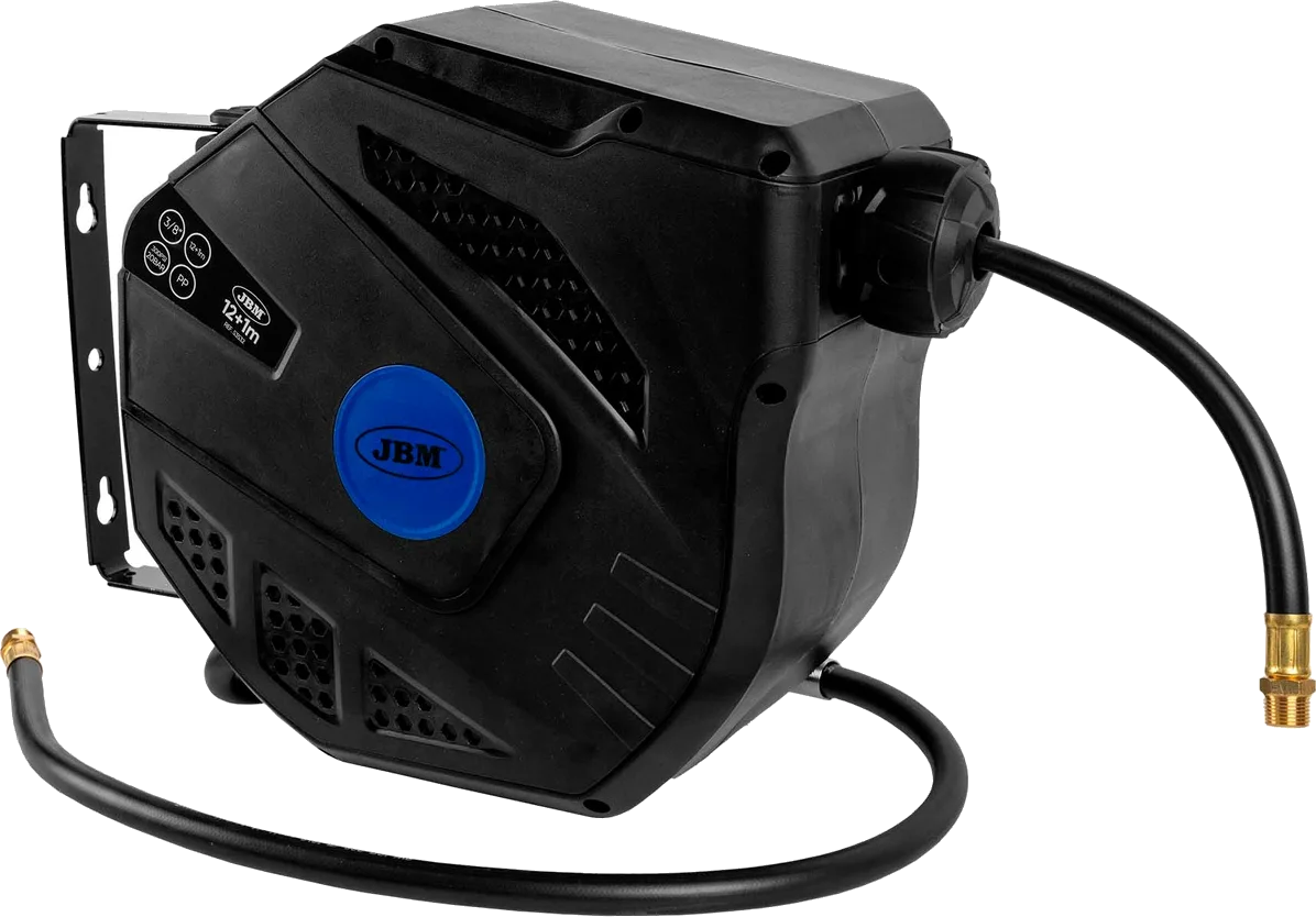 JBM Air Hose Reel with 12+1 m Hose, Blue