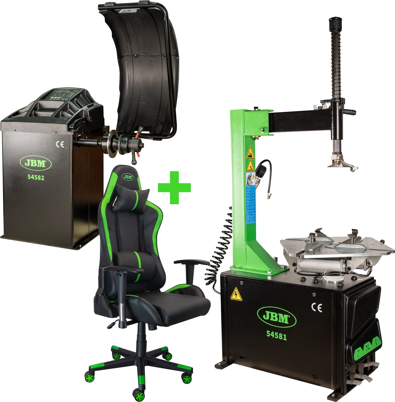 Professional Tyre Service Set: Semi-Automatic Changer and Wheel Balancer (Series 581)