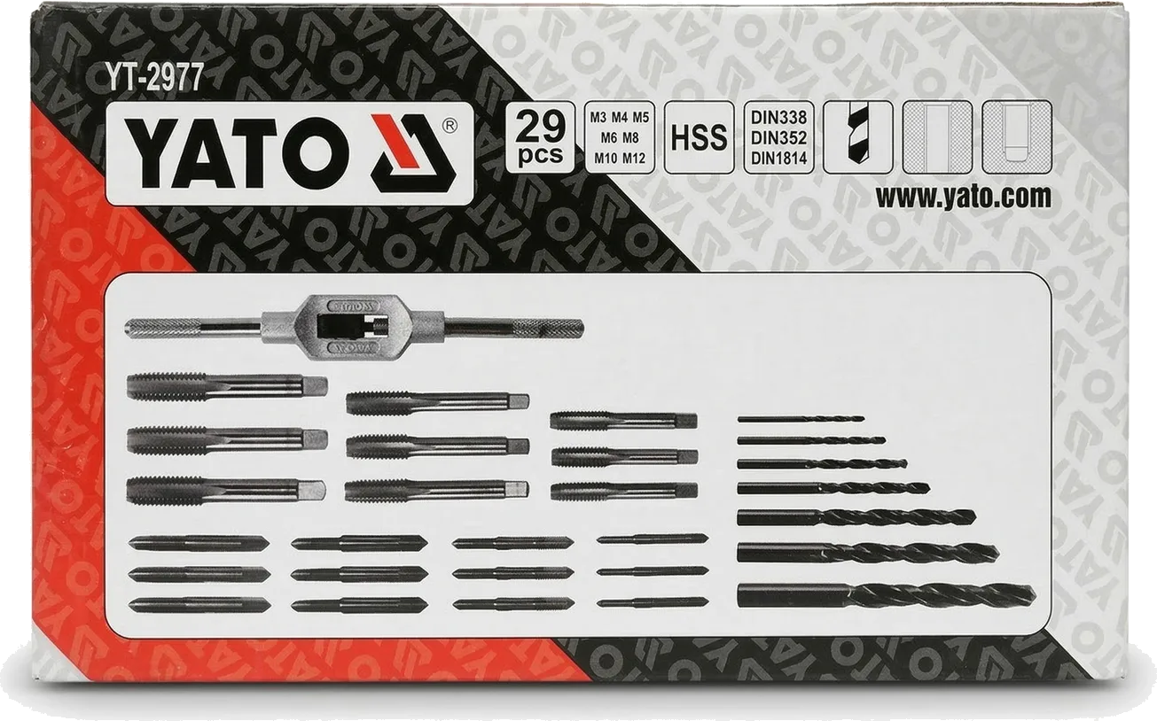 Yato Tap and Die Set M3-M12, 29 Pieces