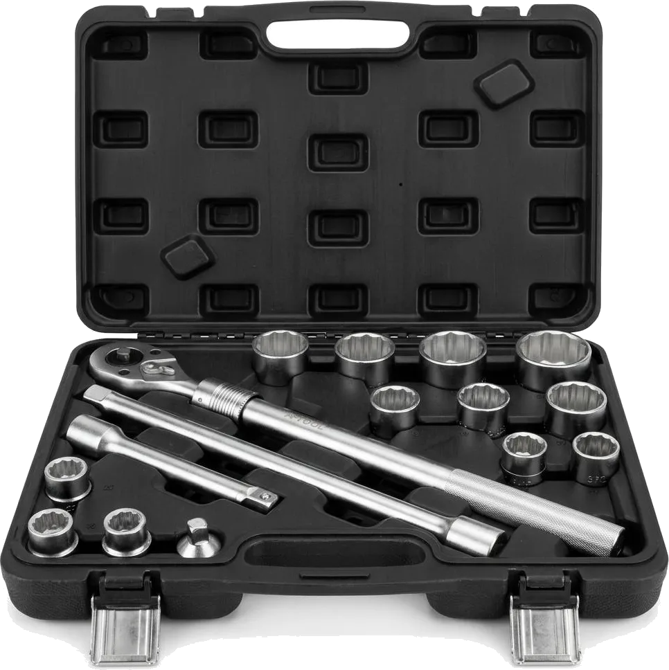 Socket Wrench Set 3/4 Inch with 72-Tooth Ratchet, 14 Pieces