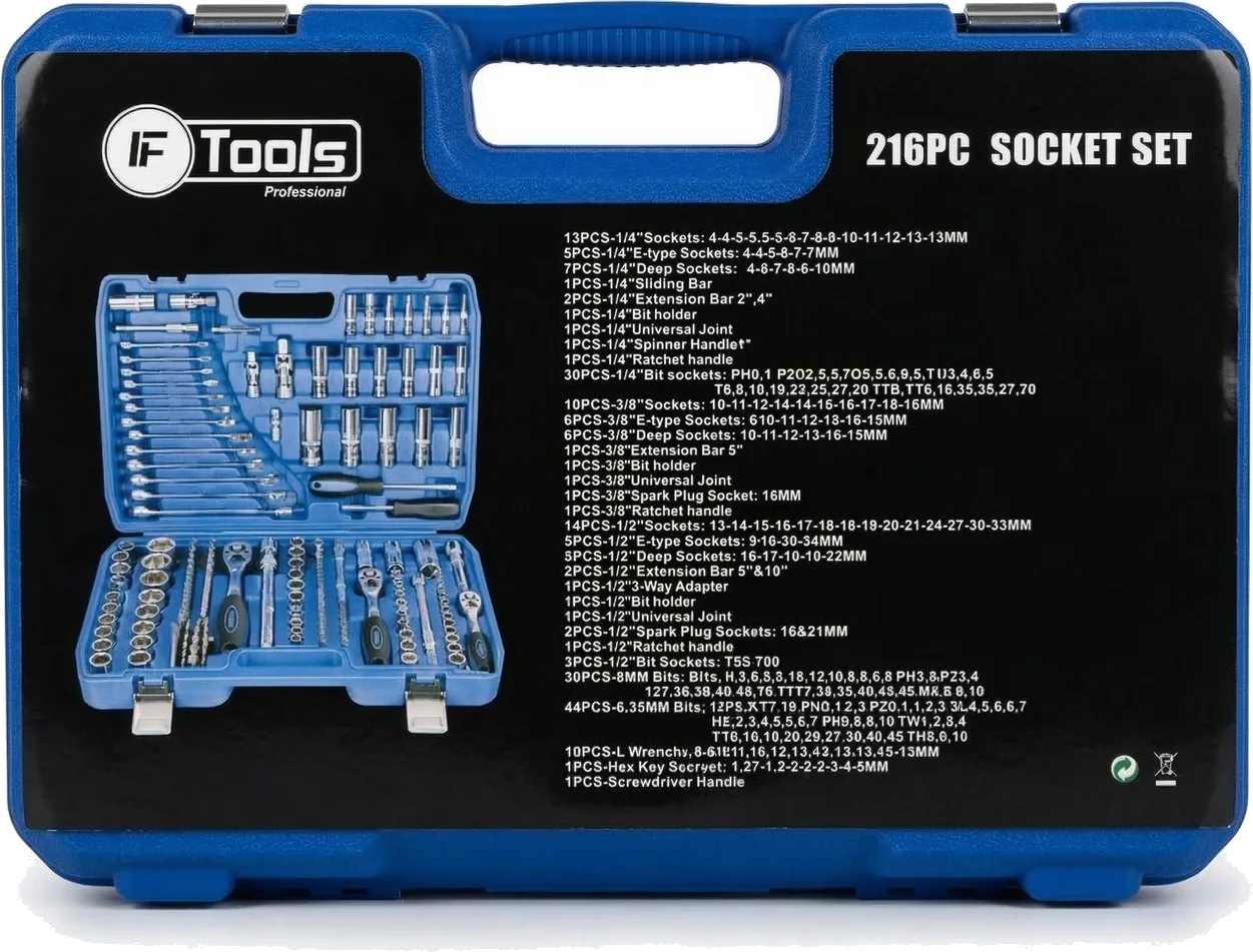 FTools Universal CrV Workshop Toolkit, 216 Pieces