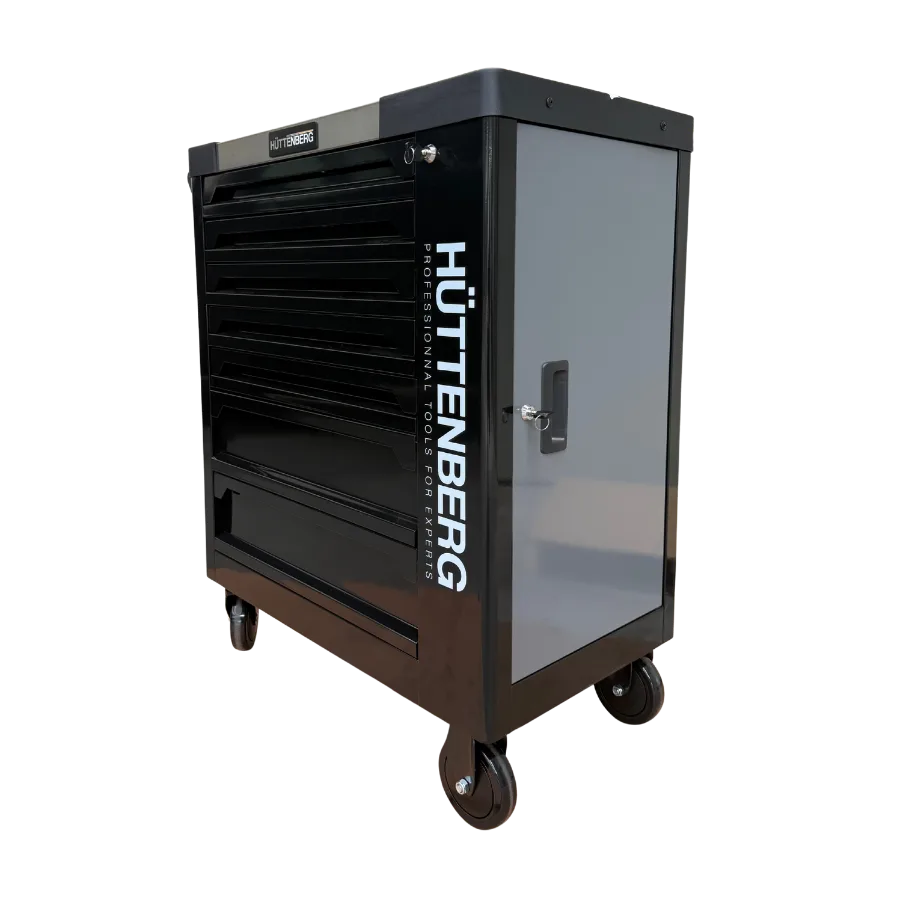 Hüttenberg Pro Workshop Trolley, 7 Drawers (6 Full) and Side Storage